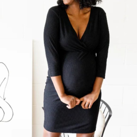 NWT Organic OEKO-TEX Maternity Nursing Dress xs Bamboo made in Canada - Picture 6 of 7